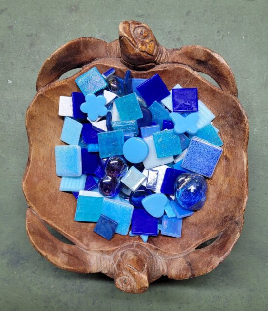 Tessera - a variety of glass and ceramic shapes - Blue