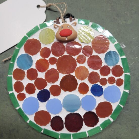 Green Rim Red & Blue Dots Sun Catcher