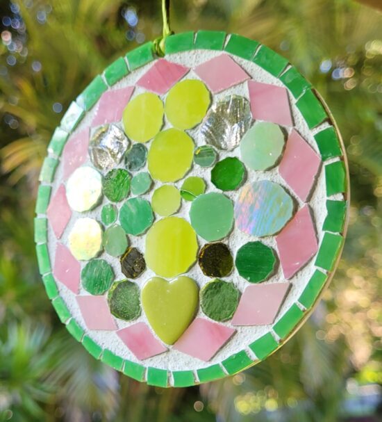 Green Rim Pink Diamond Sun Catcher