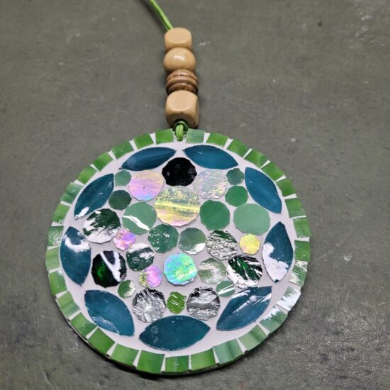 Green Rim Blue Petals Sun Catcher