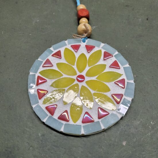 Blue Rim Yellow Sunflower Sun Catcher